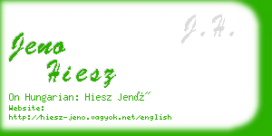 jeno hiesz business card